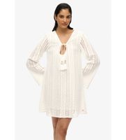 superdry para mujer w8011933a minivestido con encaje ibiza blanco s casual algodon manga larga