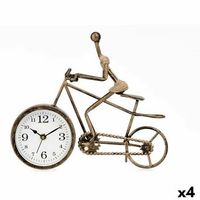 reloj de mesa bicicleta bronce metal 27 x 22 x 10 cm 4 unidades