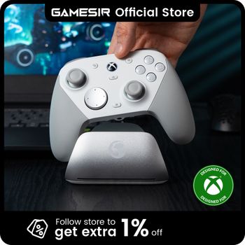 Controlador Xbox con Cable GameSir G7 Pro con Estación de Carga Inteligente, Efecto Hall, Giroscopio, Conector de Audio de 3.5mm, Tasa de Respuesta de 1000Hz