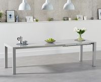 joseph extending light grey high gloss dining table