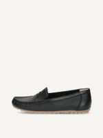 caprice moccasin black made of leather without heel size 39