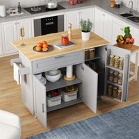 carro de cocina - mueble de almacenamiento - mdf - gris 1325x44x90cm