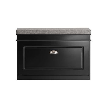 Banco zapatero con 1 solapa mdf negro