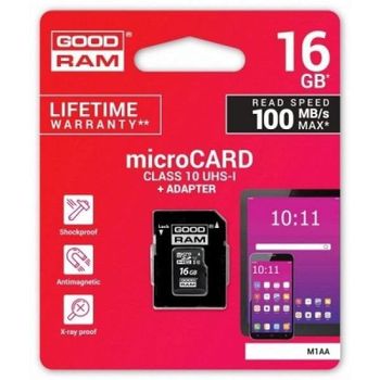 Tarjeta microSDHC Goodram M1AA 16GB UHS-I Adaptador SD Resistente