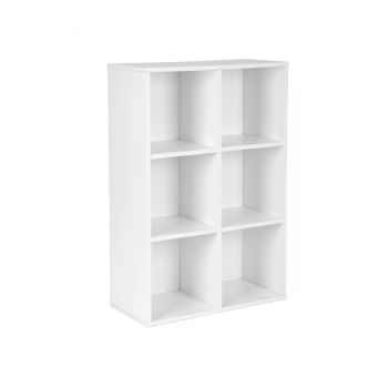 Librería Estantería Biblioteca con Compartimentos, Blanco