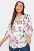 yours blusa blanca de flores rosadas con jaretas mujer curvy y tallas grandes yours