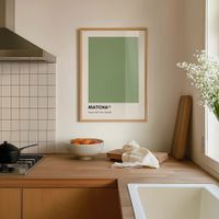 cuadro pantone matcha marco premium chapado en roble 30x40 cm