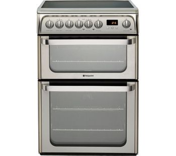 HOTPOINT HUE61XS Electric Ceramic Cooker - Stainless Steel, Stainless Steel