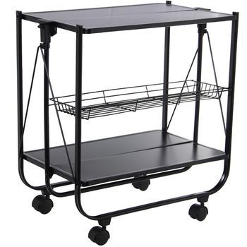 Camarera Plegable Metal Negro