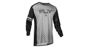 Maillot mtb de manga larga para hombre fly racing fly rayce negro gris