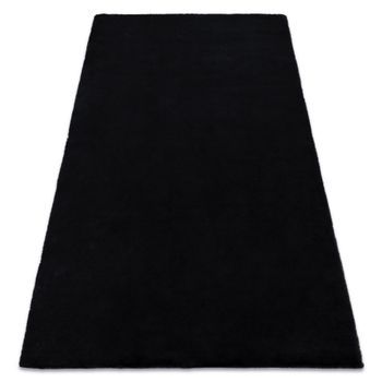 Alfombra Bunny Negro Imitación De Piel De Conejo 60x100 Cm