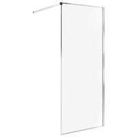 mampara de ducha bano de vidrio templado sin puerta plateado 80 x 190 cm waspam