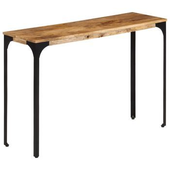Vidaxl Mesa Consola Madera Maciza De Mango Y Hierro 110x35x76 Cm