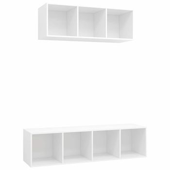 Juego De Muebles De Salón 2 Piezas Madera De Ingeniería Blanco Vidaxl