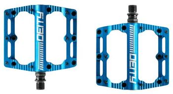 Pedales planos deity black kat azul