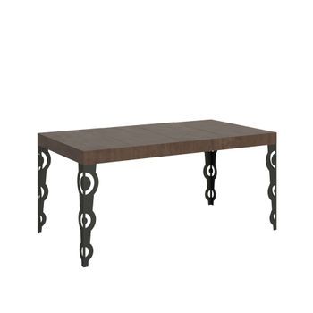 Mesa Extensible Karamay Premium 140/400x90 Cm Patas Nogal Antracita