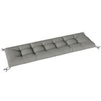 outsunny cojin para banco exterior cojin para banco y tumbona de jardin con correas de sujecion proteccion uv50 rebote lento para interior y exterior 198x65x13 cm gris claro