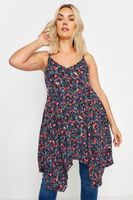 yours top de tirantes negro cachemira con bajo asimetrico mujer curvy y tallas grandes yours