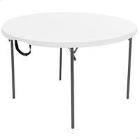 mesa redonda plegable polietileno de alta densidad 43 mm 122x122x74 cm blanco