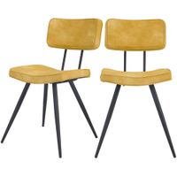 set de 2 sillas de piel sintetica amarilla