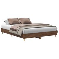 estructura de cama sin colchon madera marron roble 150x200 cm