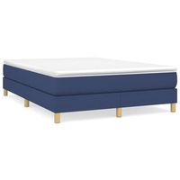 cama tapizada 203x140x25 cm tejido - azul