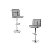 pack 2 taburetes casper de polipiel 1054440 cm - gris claro