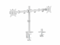 soporte de mesa equip 650167 para 2 pantallas 17-32 brazo inclinable y giratorio 360 color blanco