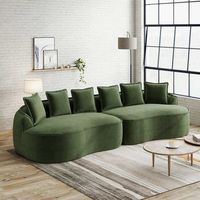 sofa modular 4 plazas verde chenilla extra grande profundo sin montaje cojines incluido moderno salon comodo espuma sin marco