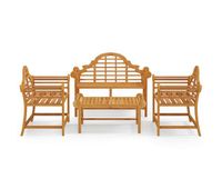 juego muebles de jardin 4 piezas madera maciza teca vidaxl