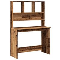 escritorio estantes madera ingenieria envejecida 102x45x148 cm vidaxl