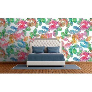 Fotomural Vinilo Zen Hojas Multicolor 400 X 300 Cm