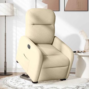 Sillón De Salón | Silla | Sillón Eléctrico Reclinable Elevable De Tela Color Crema Cfw88417