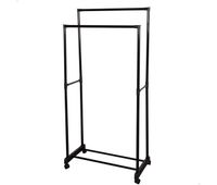 max home burro ropa doble altura con zapatero y ruedas 75x40x157 cm