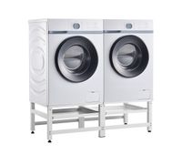 pedestal doble para lavadora y secadora bothel estante extraible 124 x 54 x 37 cm blanco encasa