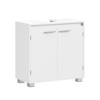 Mueble Bajo Lavabo Con Puerta Y Estante Ajustable 3 Alturas - Blanco