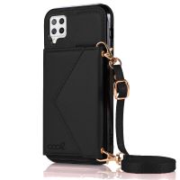 cool funda colgante wallet negra para samsung galaxy a42 5g