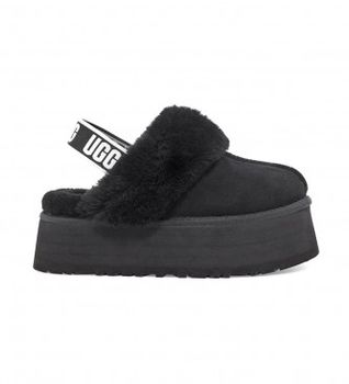 UGG para mujer. 1113474 Zapatillas de piel W Funkette negro (37), Plano, Ninguno, Casual, Homewear