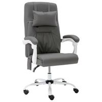 silla de oficina de masaje cuero sintetico gris vidaxl