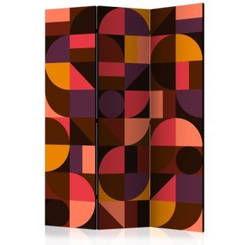 Biombo - Geometric Mosaic (red) (135x172 Cm)