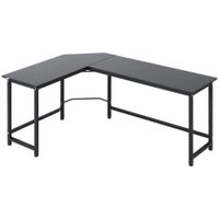 vinsetto escritorio esquinero mesa de ordenador oficina hogar de forma l marco metal 168x120x75cm negro   aosom espana