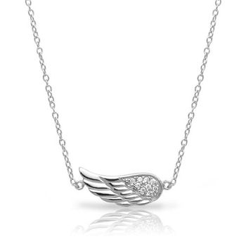 Cadena colgante ala circonita plata 925