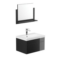 conjunto completo de muebles de bano wangerooge m - negro made in germany