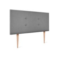 cabecero de tela aqualine con 2 hileras de botones 105x105cm con patas camas 105 - gris