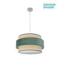 colgante reyes 2xe27 cromonatural-verde regx50x50 cm