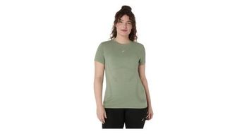 Maillot mangas cortas asics road seamless mujer verde