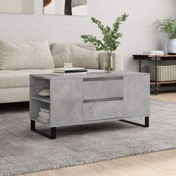 Mesa De Centro，mesa Auxiliar，mesa De Café Madera Ingeniería Gris Hormigón 102x44,5x50 Cm Cfw774647