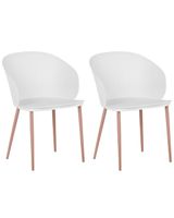 conjunto de 2 sillas de comedor  blanco