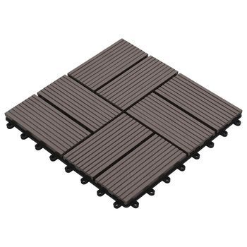 Tile De Decking 11 Uds. Marrón Oscuro 30 X 30 Cm Wpc Vidaxl