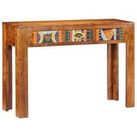 mesa consolamesa de entradamesa auxiliar madera maciza de acacia 110x35x75 cm